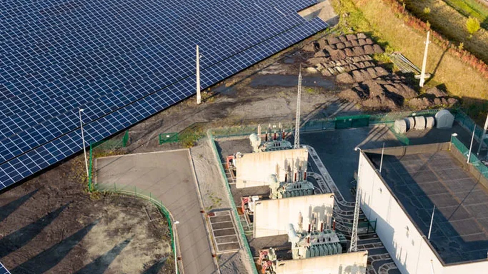 Solar panels powering data centre operations